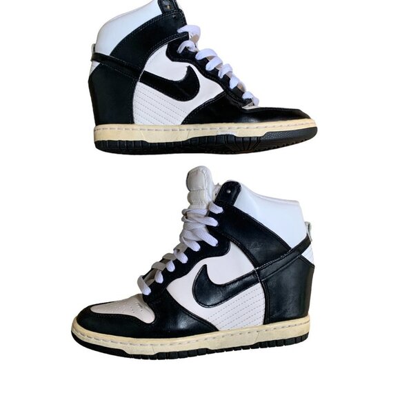 Rare Nike Dunk Sky High 'Panda Size 7 Wedge Shoes - Picture 8 of 14